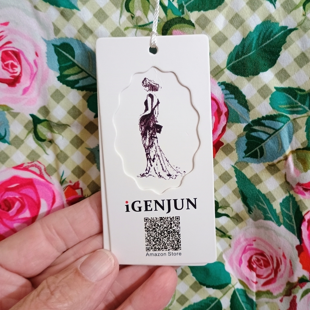 Elegant Floral Midi Dress in Pink and Green - Picture 6 of 7